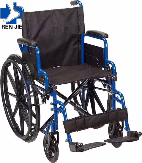 Disabled Elderly Manual Push Wheelchair Folding Convenient Electroplating Folding Wheelchair