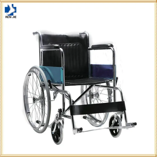 Disabled Elderly Manual Push Wheelchair Folding Convenient Electroplating Folding Wheelchair