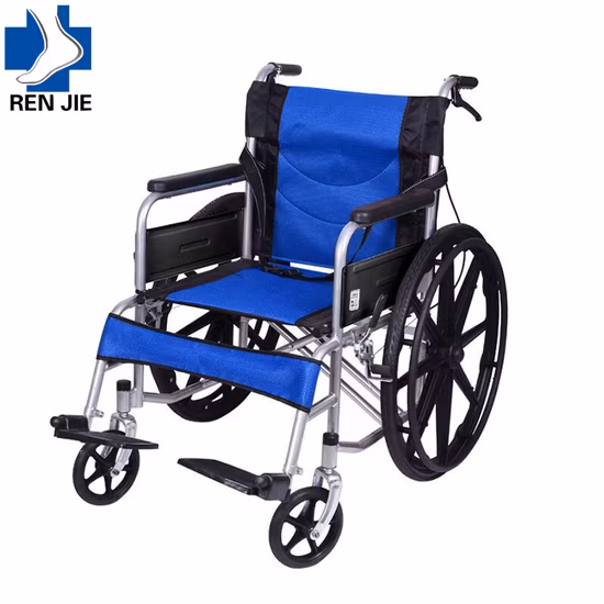 Disabled Elderly Manual Push Wheelchair Folding Convenient Electroplating Folding Wheelchair